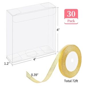 30 Clear Gift Boxes. 4x4. Perfect for party favors & treats. New.